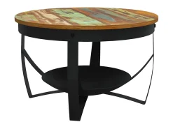 Mesa De Centro|vidaxl Mesa de centro Ø68x43 cm madeira recuperada maciça Natural claro