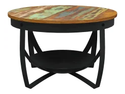 Mesa De Centro|vidaxl Mesa de centro Ø68x43 cm madeira recuperada maciça Natural claro