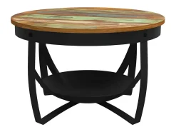 Mesa De Centro|vidaxl Mesa de centro Ø68x43 cm madeira recuperada maciça Natural claro