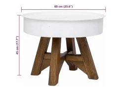 vidaxl Mesa de centro 60x45 cm madeira recuperada maciça^ Mesa De Centro