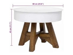 vidaxl Mesa de centro 60x45 cm madeira recuperada maciça^ Mesa De Centro