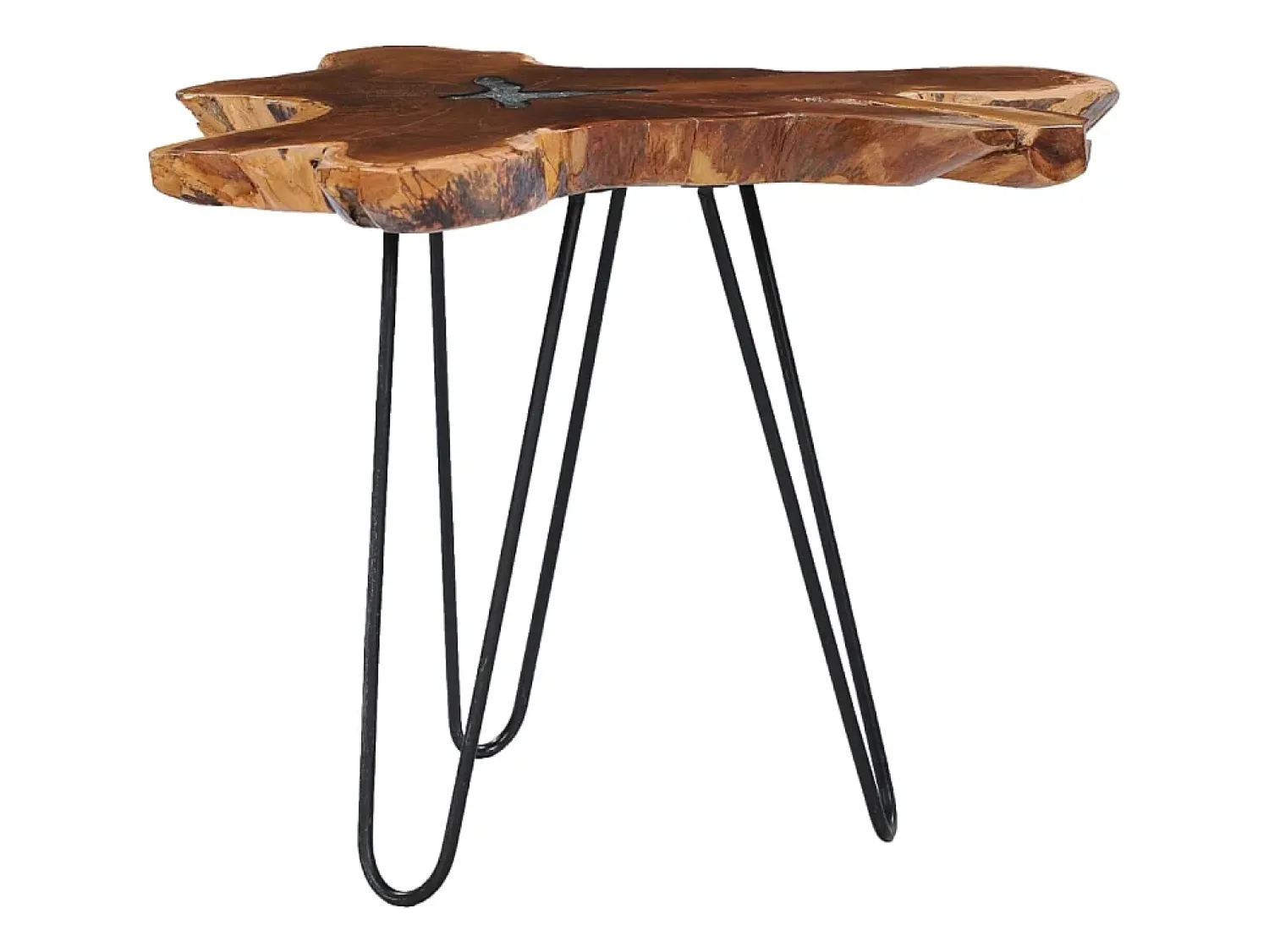 Mesa De Centro* Mesa de centro 70x45 cm madeira de teca maciça e poliresina PT537986 Multicor
