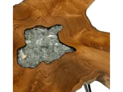 Mesa De Centro|vidaxl Mesa de centro 70x45 cm madeira de teca maciça e poliresina Multicor