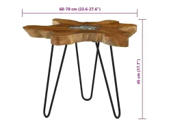 Mesa De Centro|vidaxl Mesa de centro 70x45 cm madeira de teca maciça e poliresina Multicor