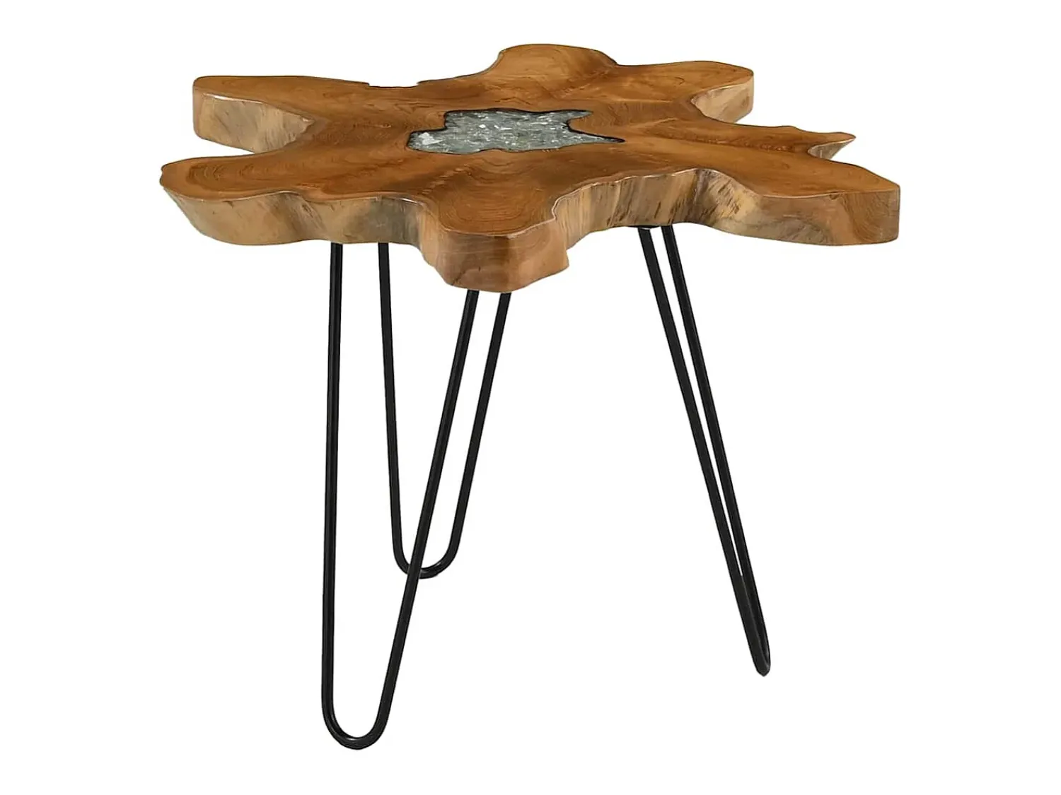 Mesa De Centro|vidaxl Mesa de centro 70x45 cm madeira de teca maciça e poliresina Multicor