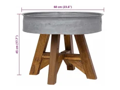Sale vidaxl Mesa de centro 60x45 cm mistura de madeira recicladas prateado Castanho