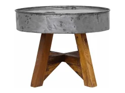 Sale vidaxl Mesa de centro 60x45 cm mistura de madeira recicladas prateado Castanho