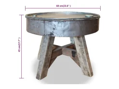 Sale vidaxl Mesa de centro 60x45 cm mistura de madeira recicladas prateado Castanho