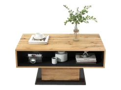 Mesa De Centro|Hauss Spole Mesa de centro 100x60cm com gaveta, madeira natural clara Natural claro