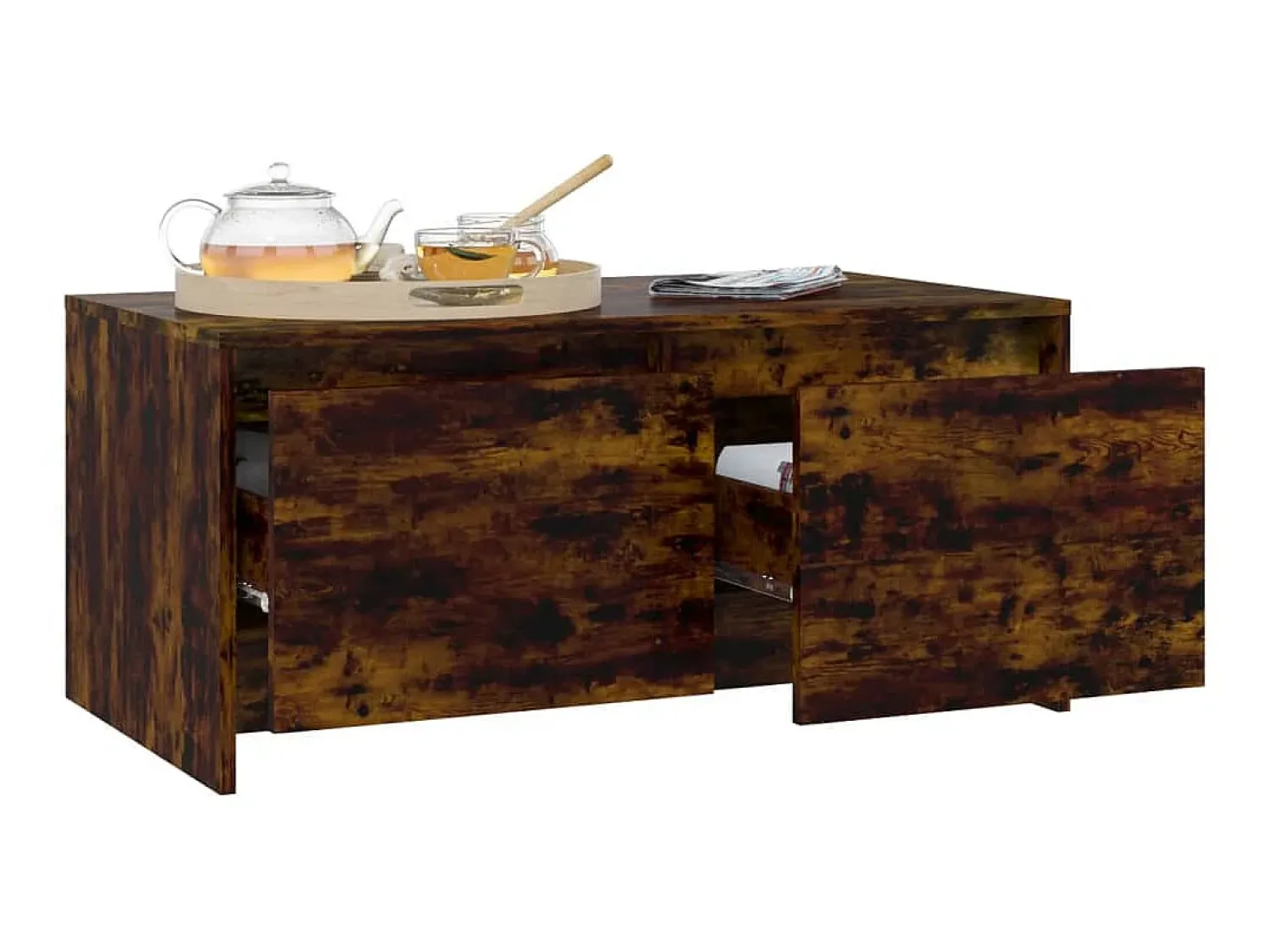 Mesa De Centro* Mesa de centro 90x50x41,5 aglomerado cor carvalho fumado PT135420 Castanho