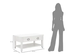 Mesa De Centro| MESA DE CENTRO 90X60X47 CM Branco