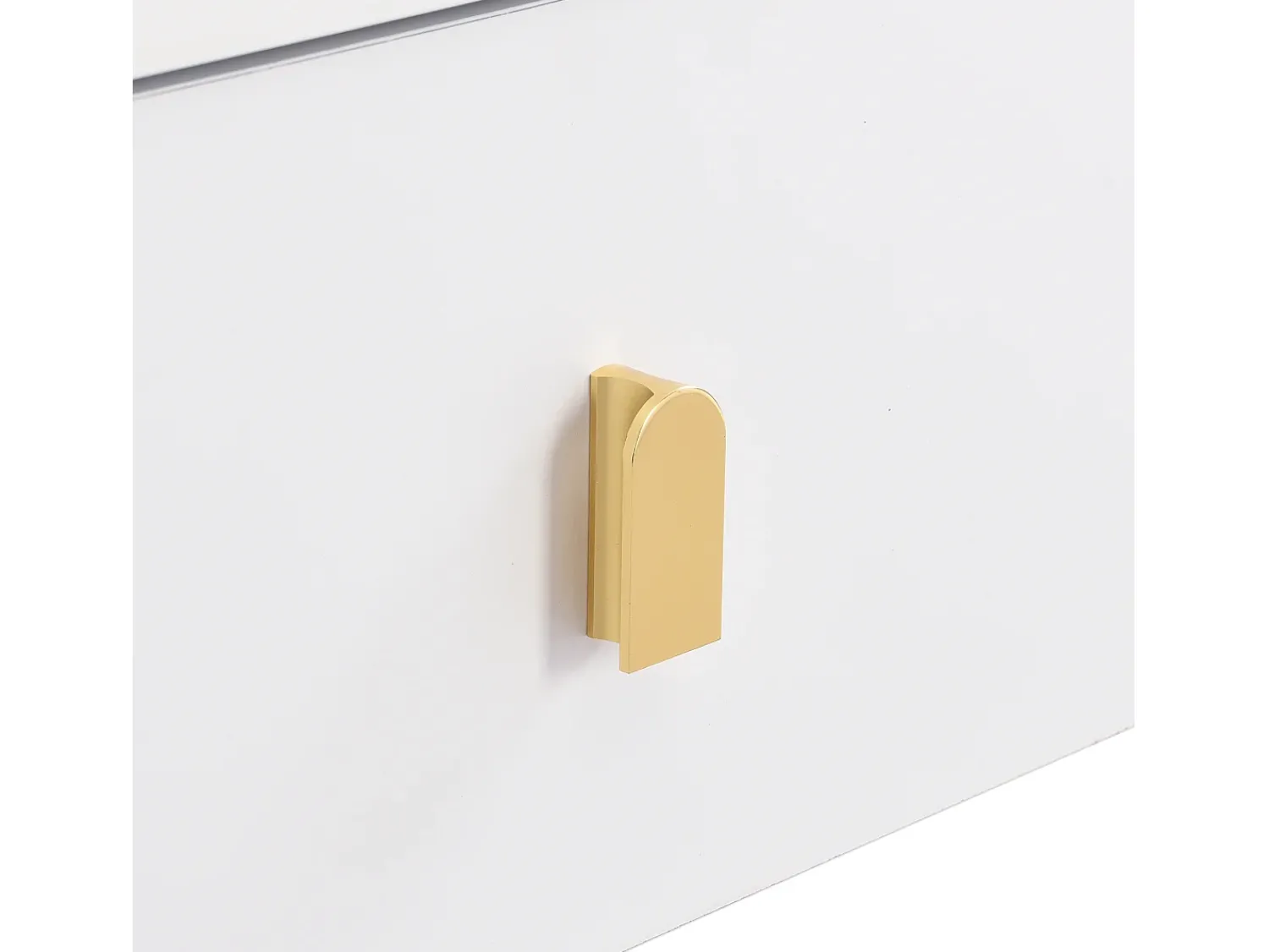 Mesa De Centro|ModernLuxe Mesa de centro 108x50x40 cm - com 2 gavetas - puxadores e pés dourados - Branco