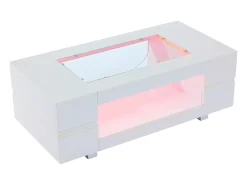 Mesa De Centro*ModernLuxe Mesa de centro 100x50x35 cm - com iluminação LED - amplo armazenamento - Branco