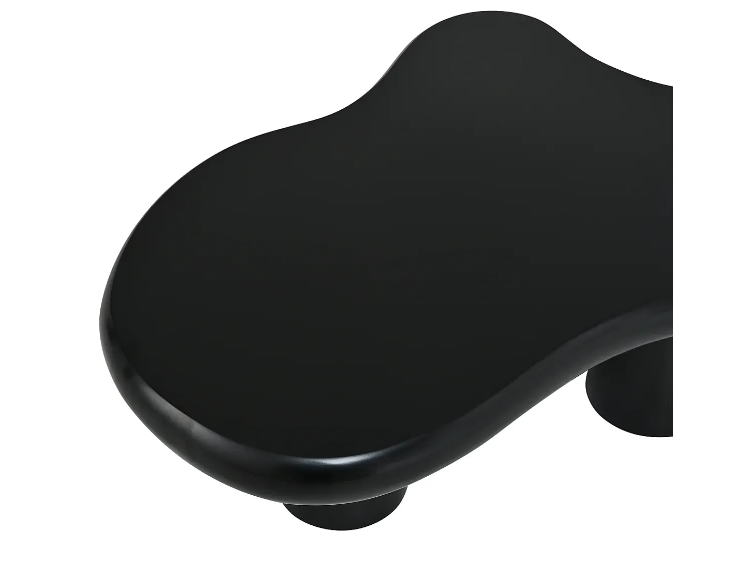 Discount ModernLuxe Mesa de centro 97x67x32 cm - Forma de nuvem - Acabamento laqueado - MDF - Preto