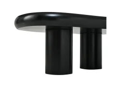 Discount ModernLuxe Mesa de centro 97x67x32 cm - Forma de nuvem - Acabamento laqueado - MDF - Preto