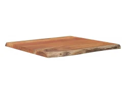 Mesa De Centro| Mesa de centro 40x40x2,5 cm acácia maciça com borda viva PT976753 Castanho