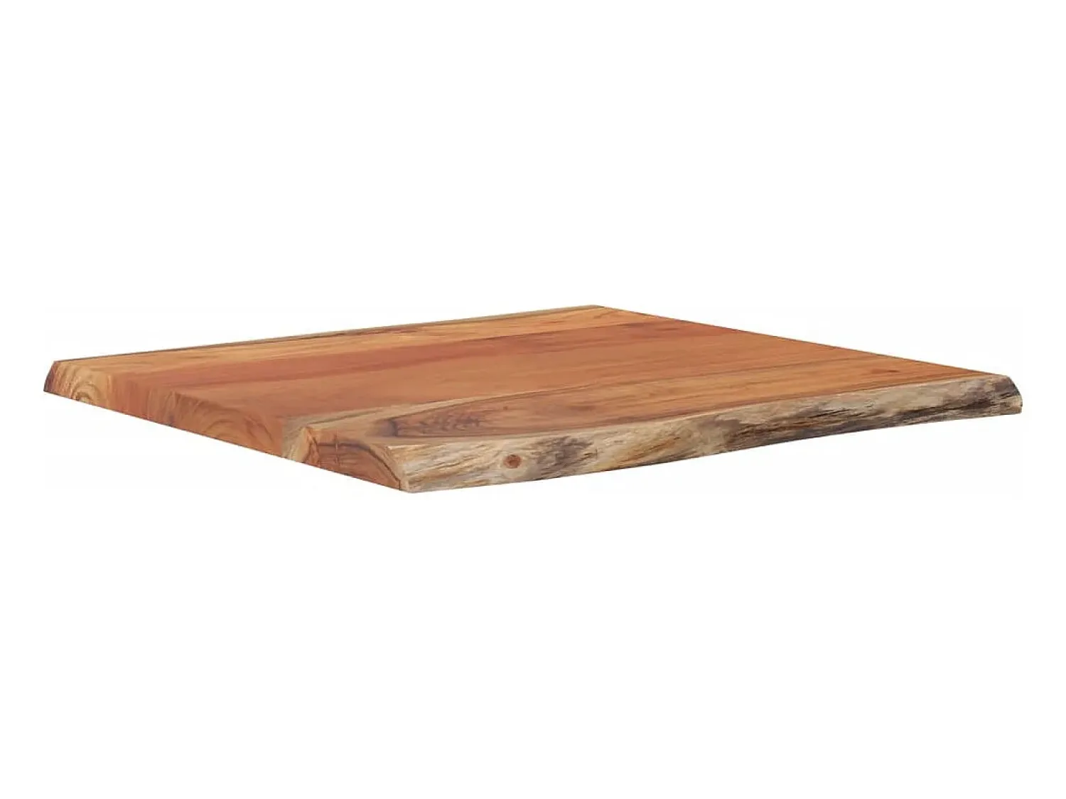Mesa De Centro| Mesa de centro 40x40x2,5 cm acácia maciça com borda viva PT976753 Castanho