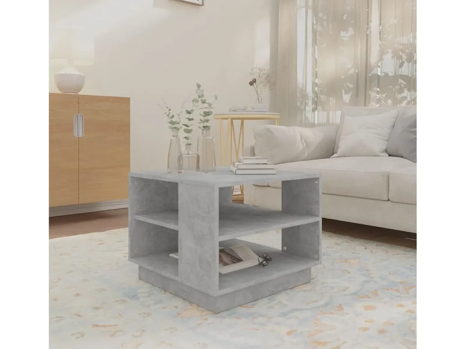 Best Mesa de centro 55x55x43 cm aglomerado cimento PT841777 Cinzento