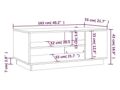 vidaxl Mesa de centro 102x55x43 cm aglomerado^ Mesa De Centro