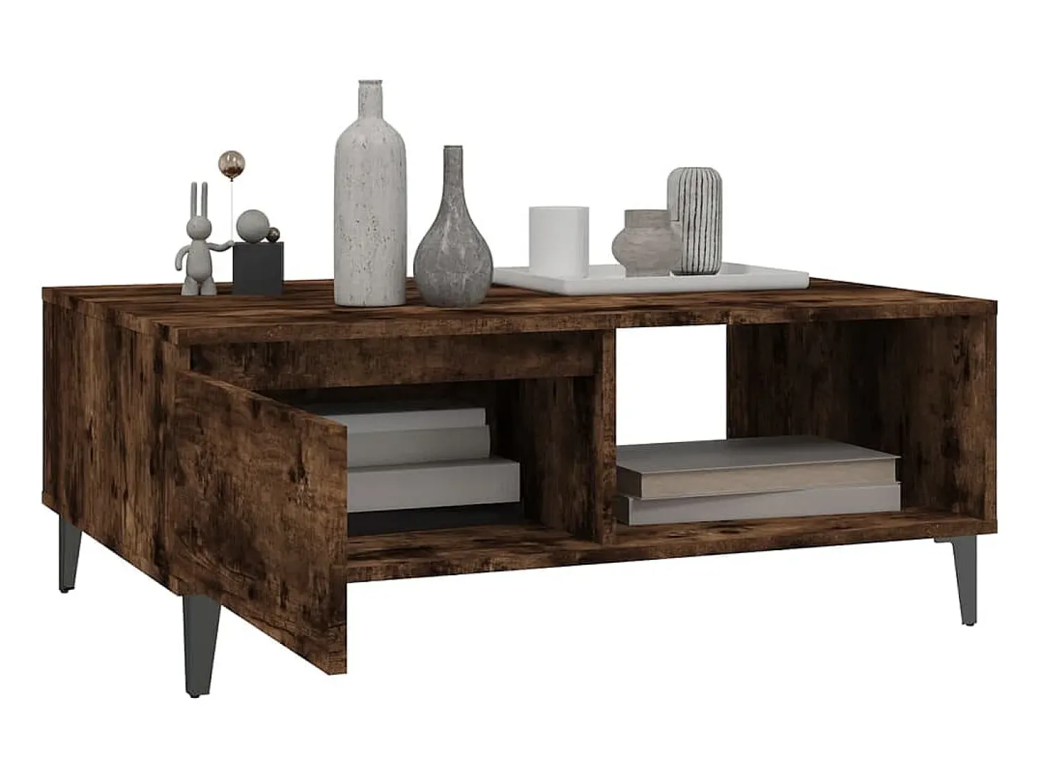 Mesa De Centro| Mesa de centro 90x60x35 cm aglomerado carvalho fumado PT674807 Castanho