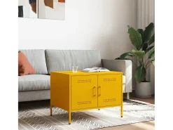 Clearance Mesa de centro 68x50x50,5 cm aço mostarda PT481669 Amarelo