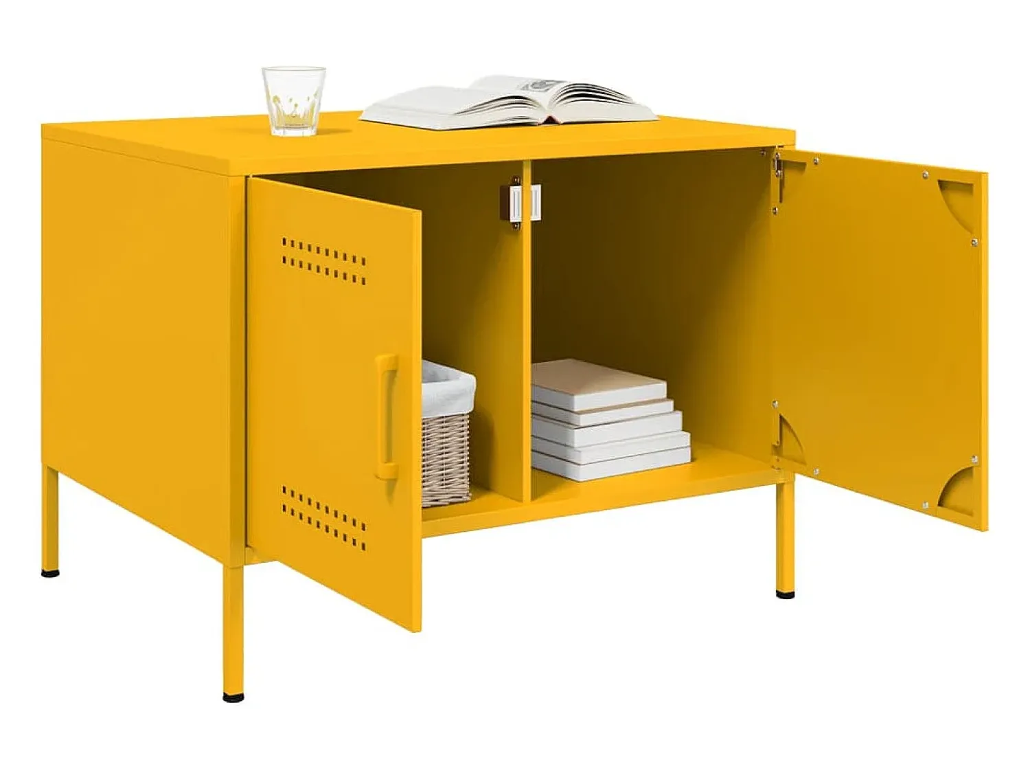 Clearance Mesa de centro 68x50x50,5 cm aço mostarda PT481669 Amarelo