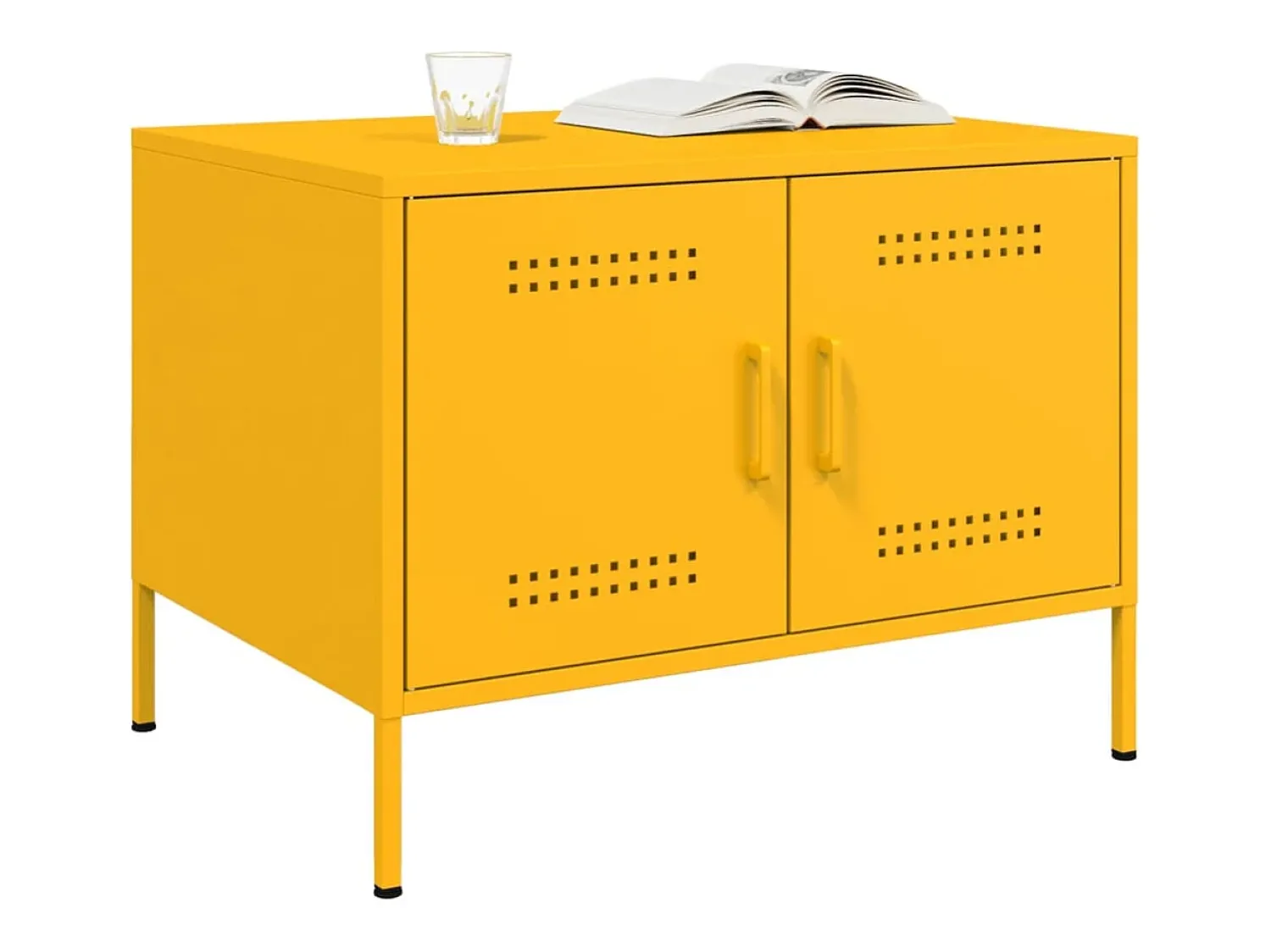 Clearance Mesa de centro 68x50x50,5 cm aço mostarda PT481669 Amarelo