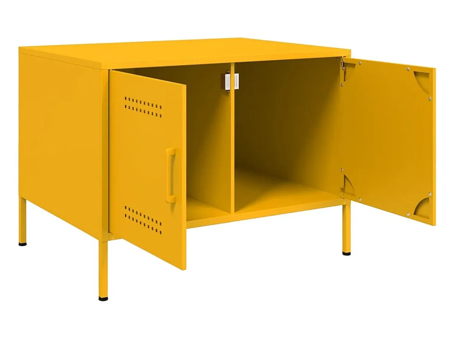 New vidaxl Mesa de centro 68x50x50,5 cm aço mostarda Amarelo