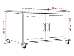 Sale vidaxl Mesa de centro 68x50x43,5 cm aço Branco