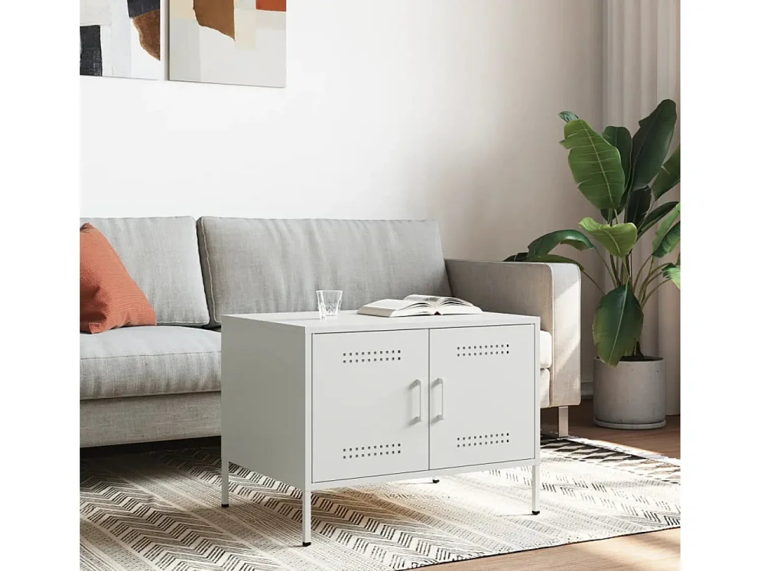 Mesa De Centro|vidaxl Mesa de centro 68x50x50,5 cm aço Branco