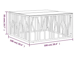 Mesa De Centro*vidaxl Mesa de centro 100x100x50 cm aço inoxidável e vidro Prateado