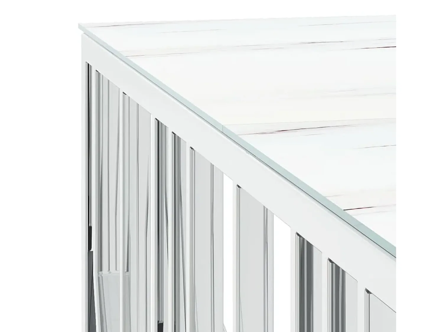 Mesa De Centro*vidaxl Mesa de centro 100x100x50 cm aço inoxidável e vidro Prateado