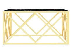 Mesa De Centro|vidaxl Mesa de centro 80x80x40 cm aço inoxidável e vidro Dourado