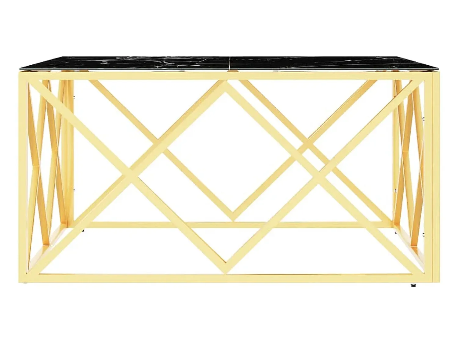 Mesa De Centro|vidaxl Mesa de centro 80x80x40 cm aço inoxidável e vidro Dourado