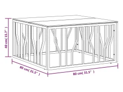 Mesa De Centro*vidaxl Mesa de centro 80x80x40 cm aço inoxidável e vidro Prateado