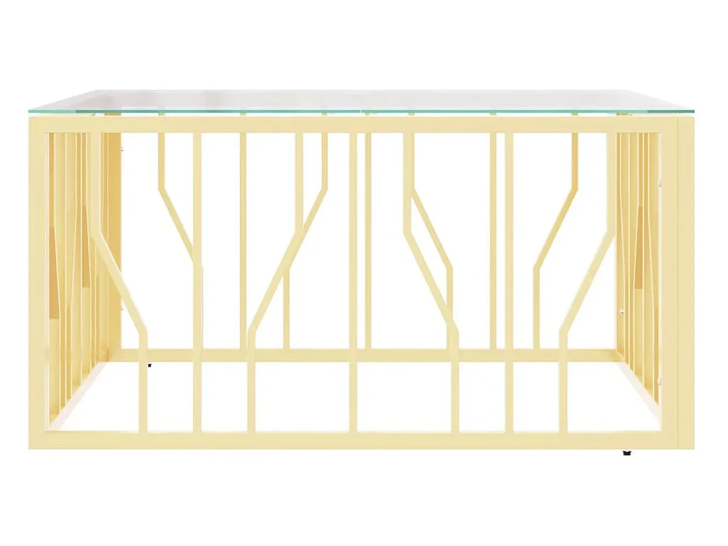 Mesa De Centro* Mesa de centro 80x80x40 cm aço inoxidável e vidro PT537770 Dourado