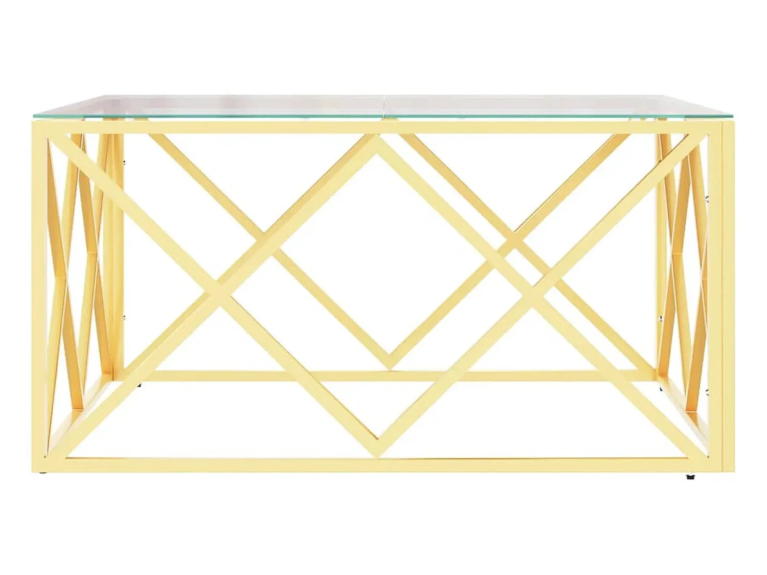 Online Mesa de centro 80x80x40 cm aço inoxidável e vidro PT953814 Dourado