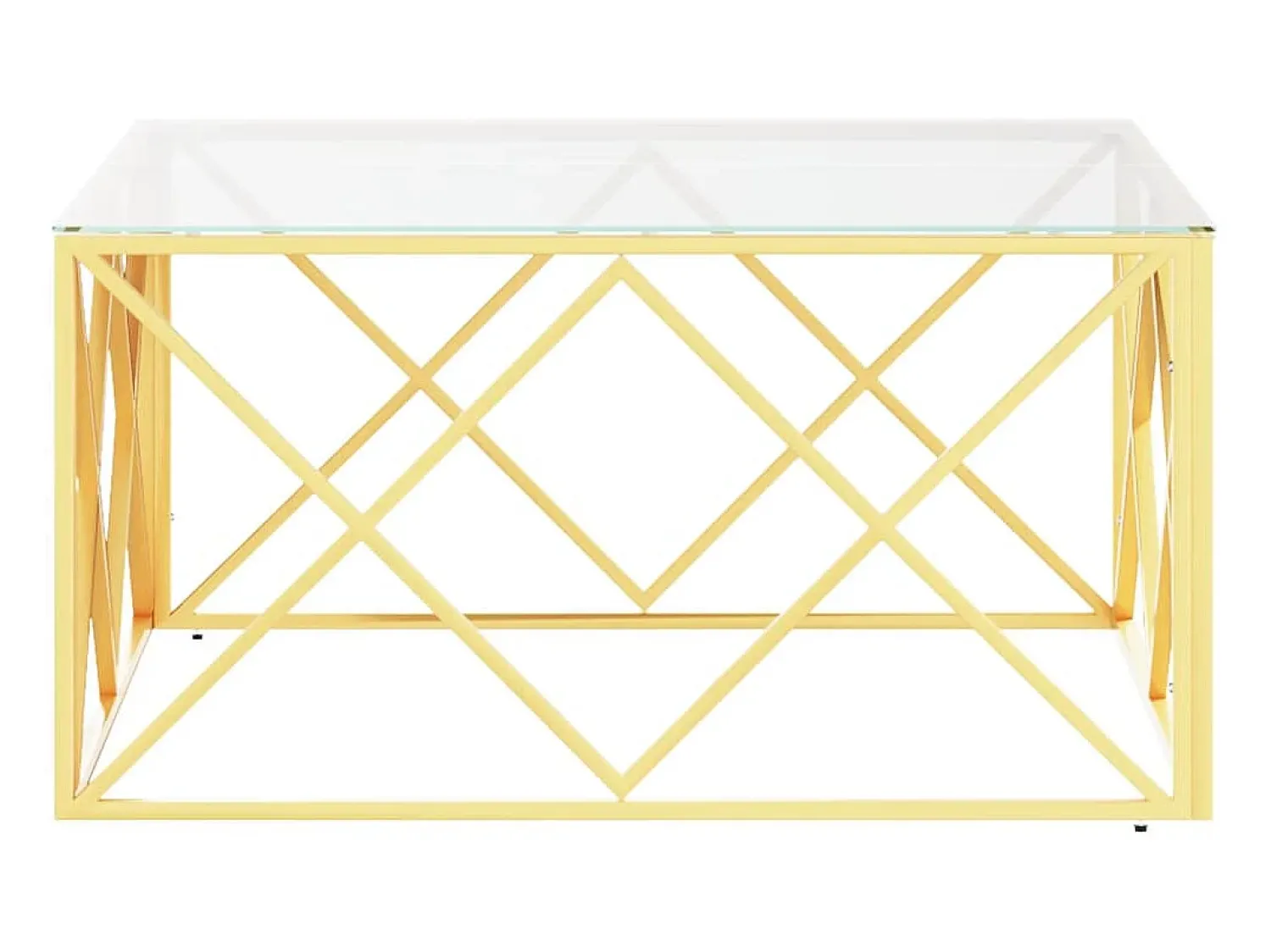 Online Mesa de centro 80x80x40 cm aço inoxidável e vidro PT953814 Dourado