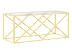 vidaxl Mesa de centro 110x45x45 cm aço inoxidável e vidro^ Mesa De Centro