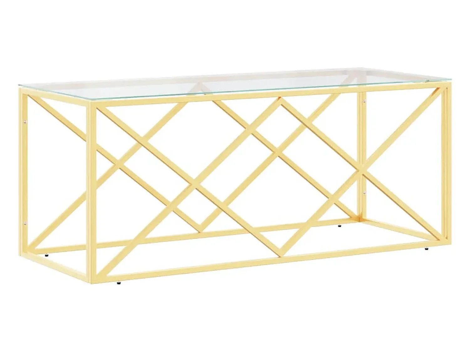 vidaxl Mesa de centro 110x45x45 cm aço inoxidável e vidro^ Mesa De Centro