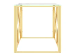 vidaxl Mesa de centro 110x45x45 cm aço inoxidável e vidro^ Mesa De Centro