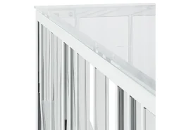 Mesa de centro 100x100x50 cm aço inoxidável e vidro PT190380^ Mesa De Centro