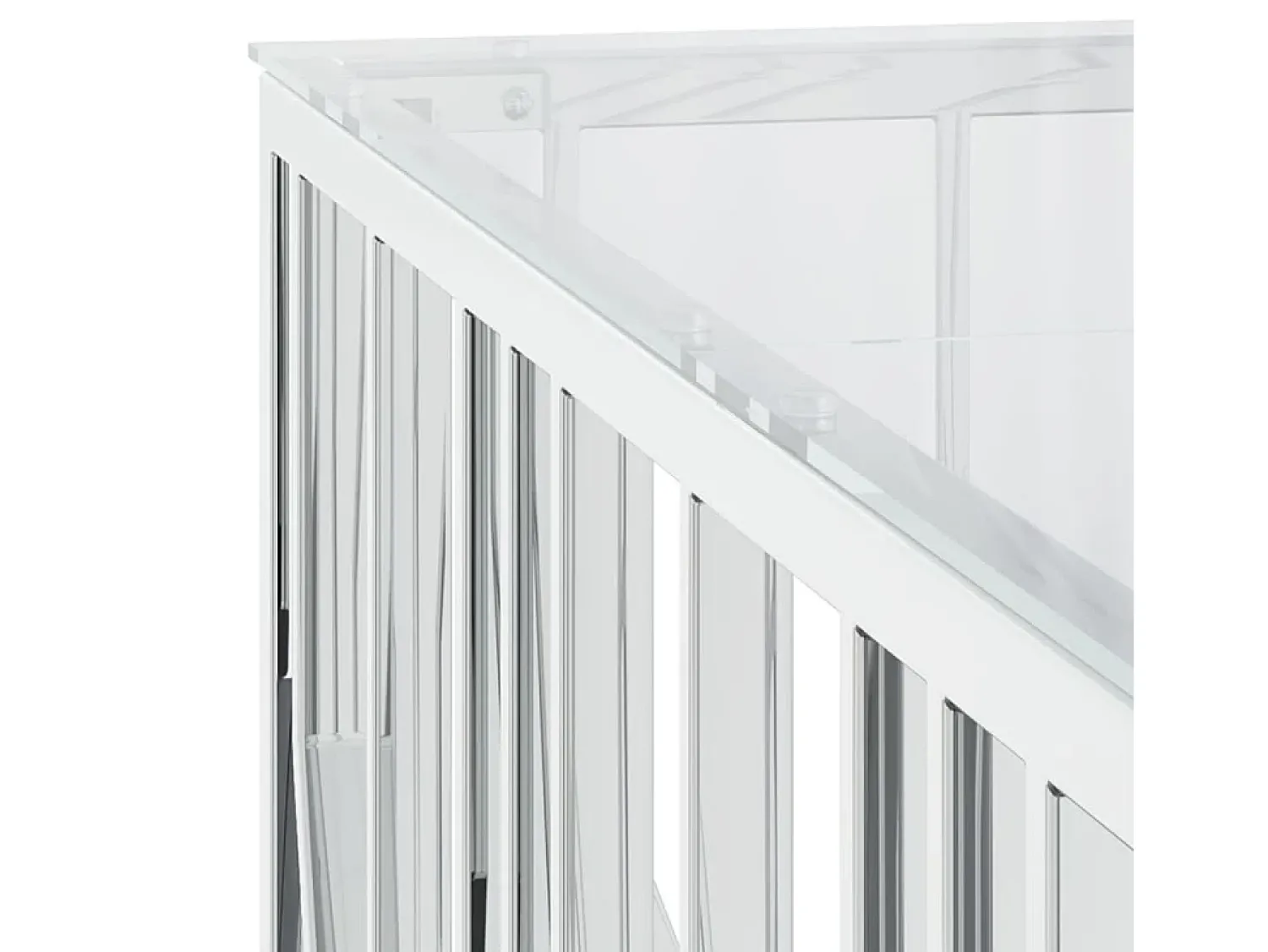 Mesa de centro 100x100x50 cm aço inoxidável e vidro PT190380^ Mesa De Centro