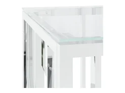 Clearance Mesa de centro 110x45x45 cm aço inoxidável e vidro PT454250 Prateado