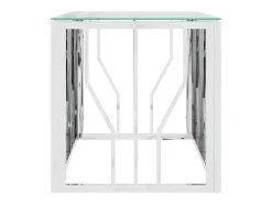 Clearance Mesa de centro 110x45x45 cm aço inoxidável e vidro PT454250 Prateado
