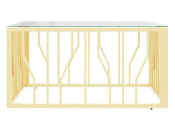 Sale vidaxl Mesa de centro 80x80x40 cm aço inoxidável e vidro Dourado