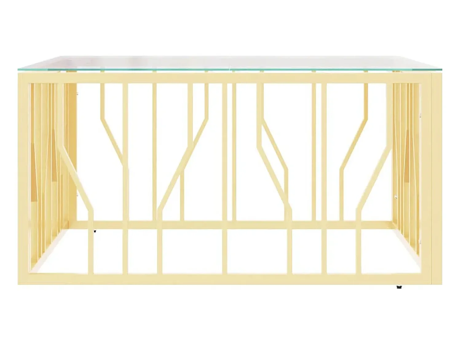 Sale vidaxl Mesa de centro 80x80x40 cm aço inoxidável e vidro Dourado
