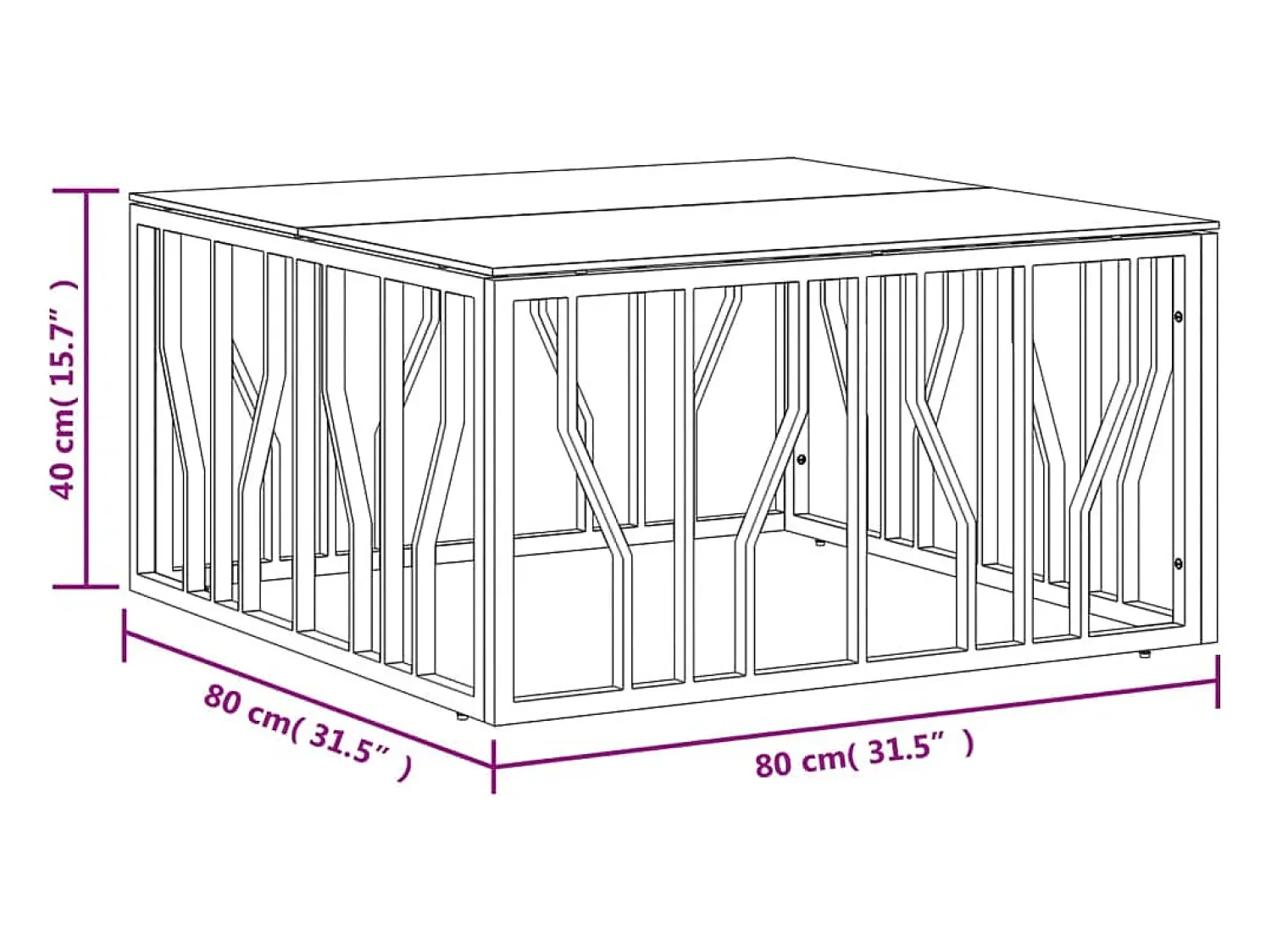 Sale vidaxl Mesa de centro 80x80x40 cm aço inoxidável e vidro Dourado