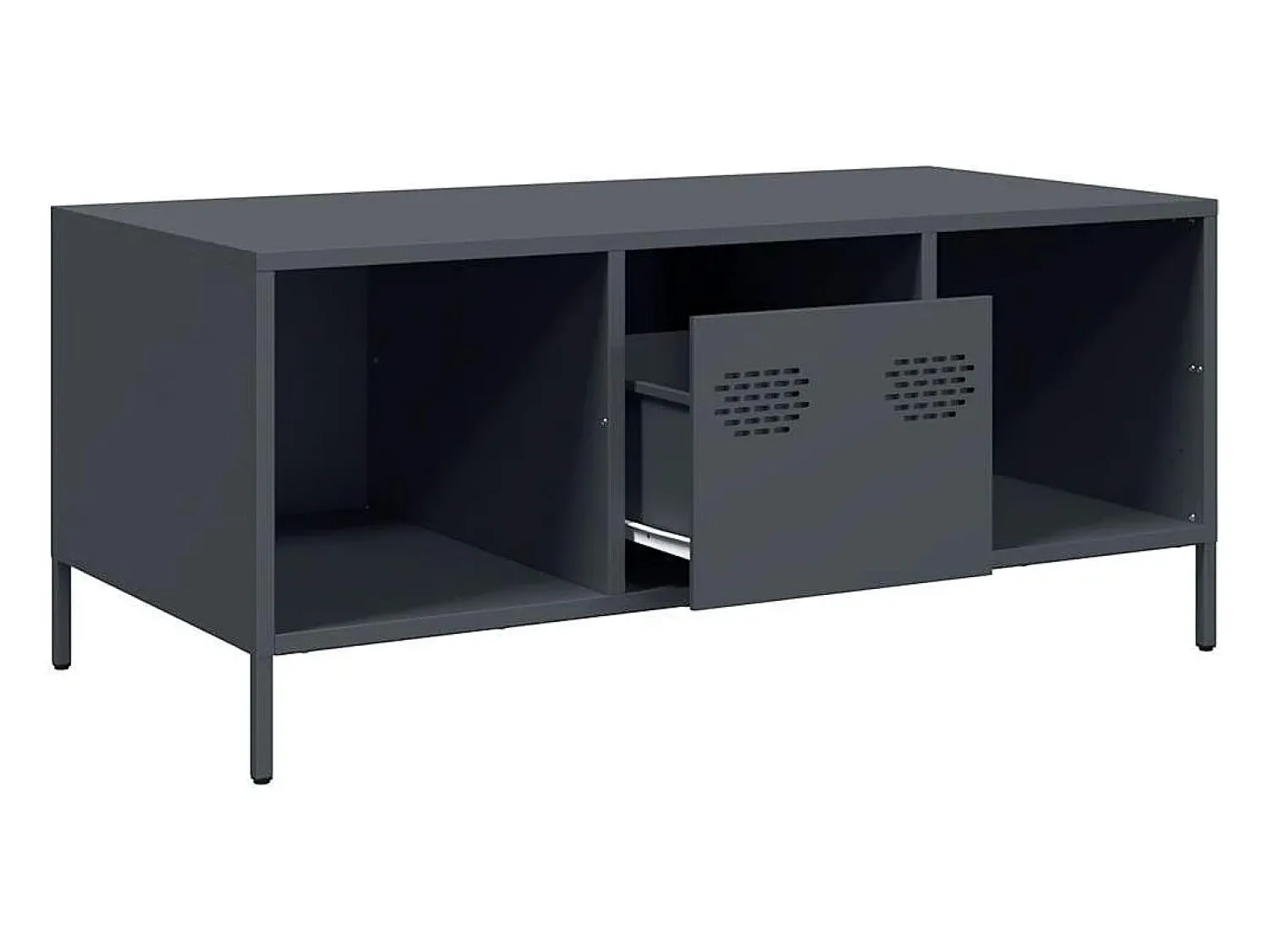 vidaxl Mesa de centro 101,5x50x43,5 cm aço laminado a frio antracite^ Mesa De Centro