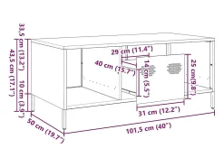 vidaxl Mesa de centro 101,5x50x43,5 cm aço laminado a frio antracite^ Mesa De Centro